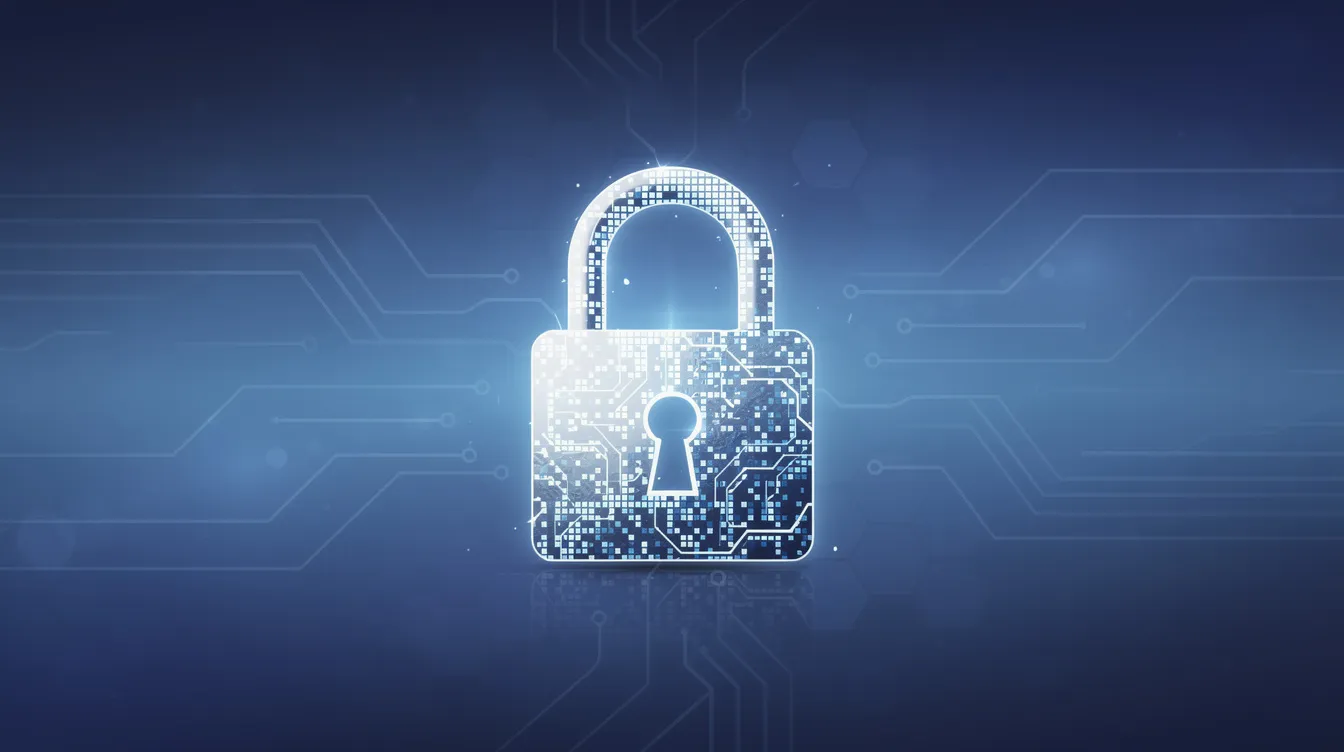 The image features a digital padlock icon set against a blue abstract technology background, symbolizing security and protection for online banking transactions, such as money transfers and access to bank accounts. This visual representation emphasizes the importance of safeguarding funds and personal information in a digital landscape.