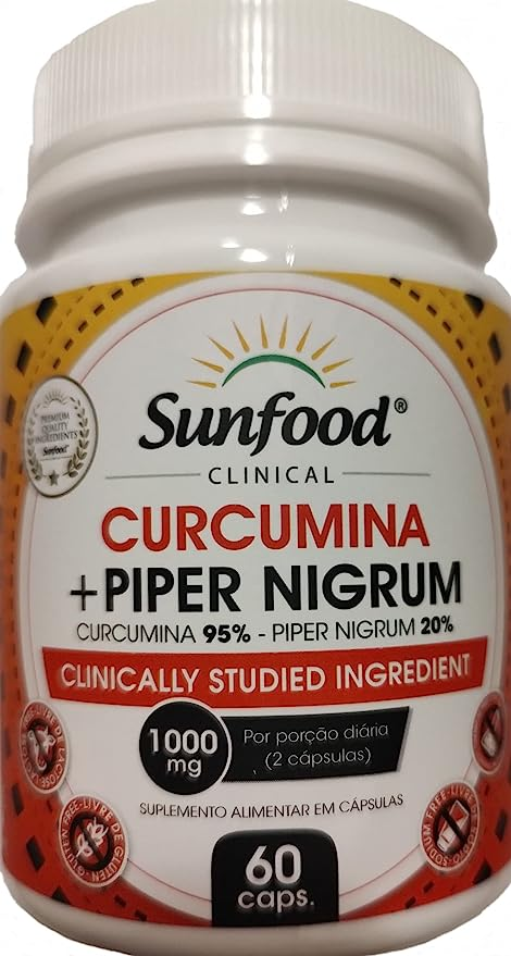 Cúrcuma em cápsulas da Sunfood. Fonte da imagem: Amazon