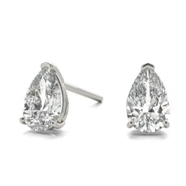Pear Shape Diamond Stud Earrings