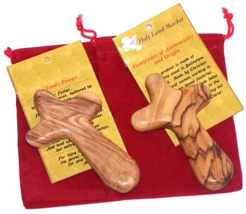 Olive wood comfort/holding palm crosses