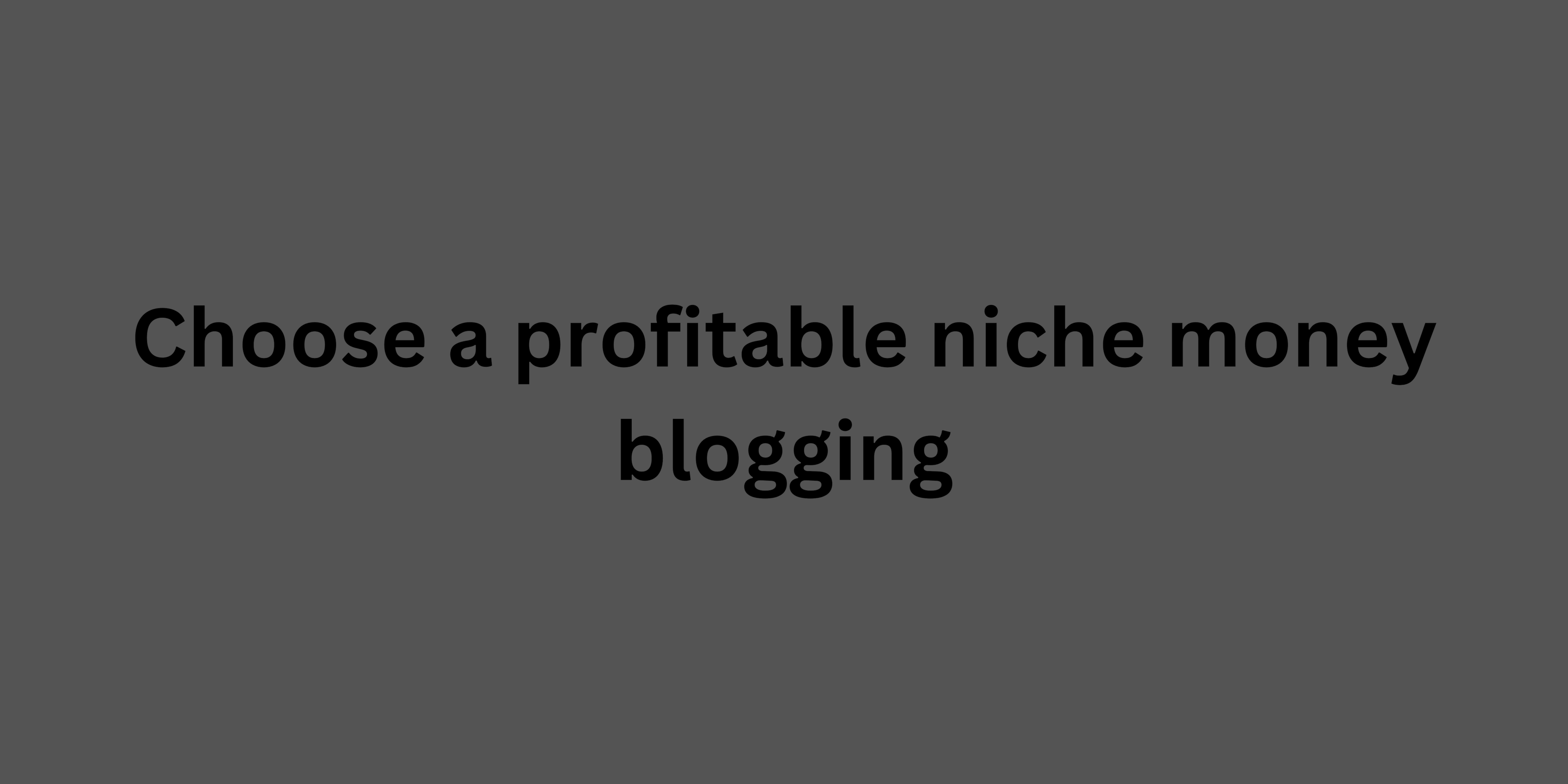 Choose a profitable niche money blogging: