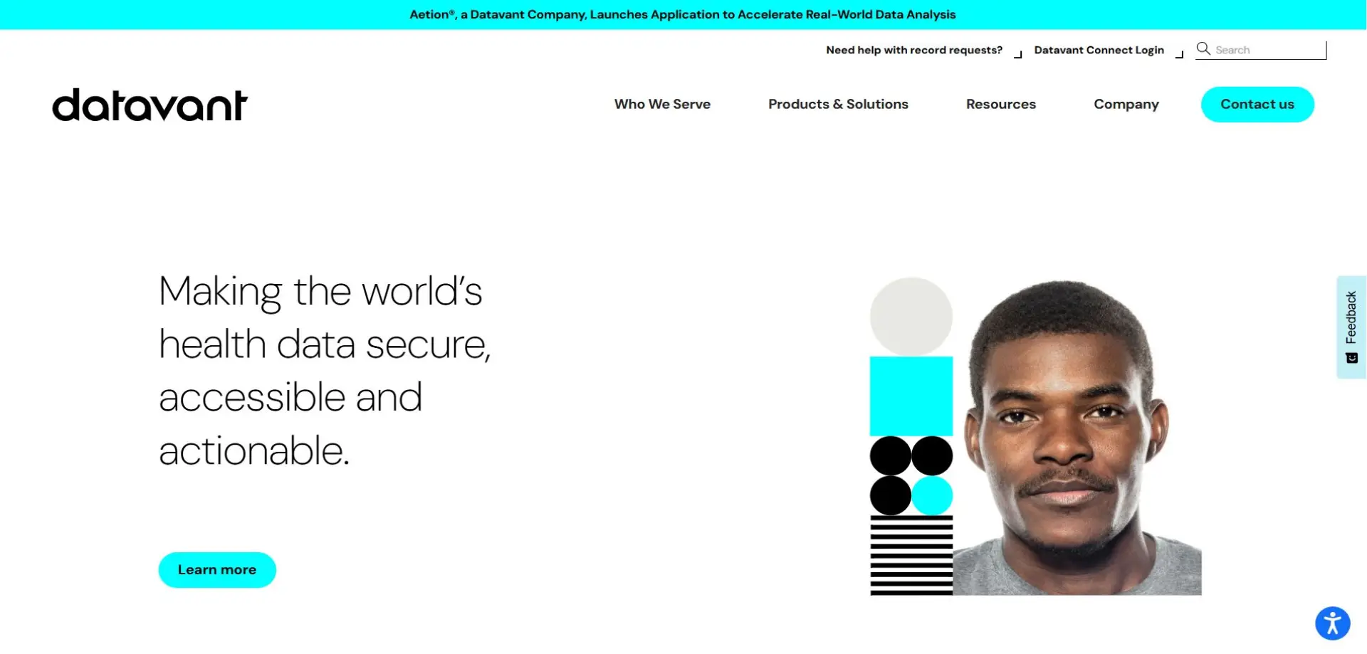 Homepage of Datavant website