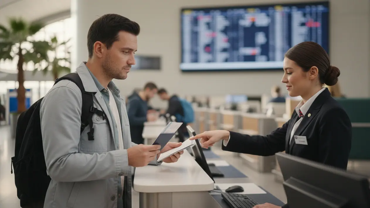 Onward ticket for border control and airline check in proof