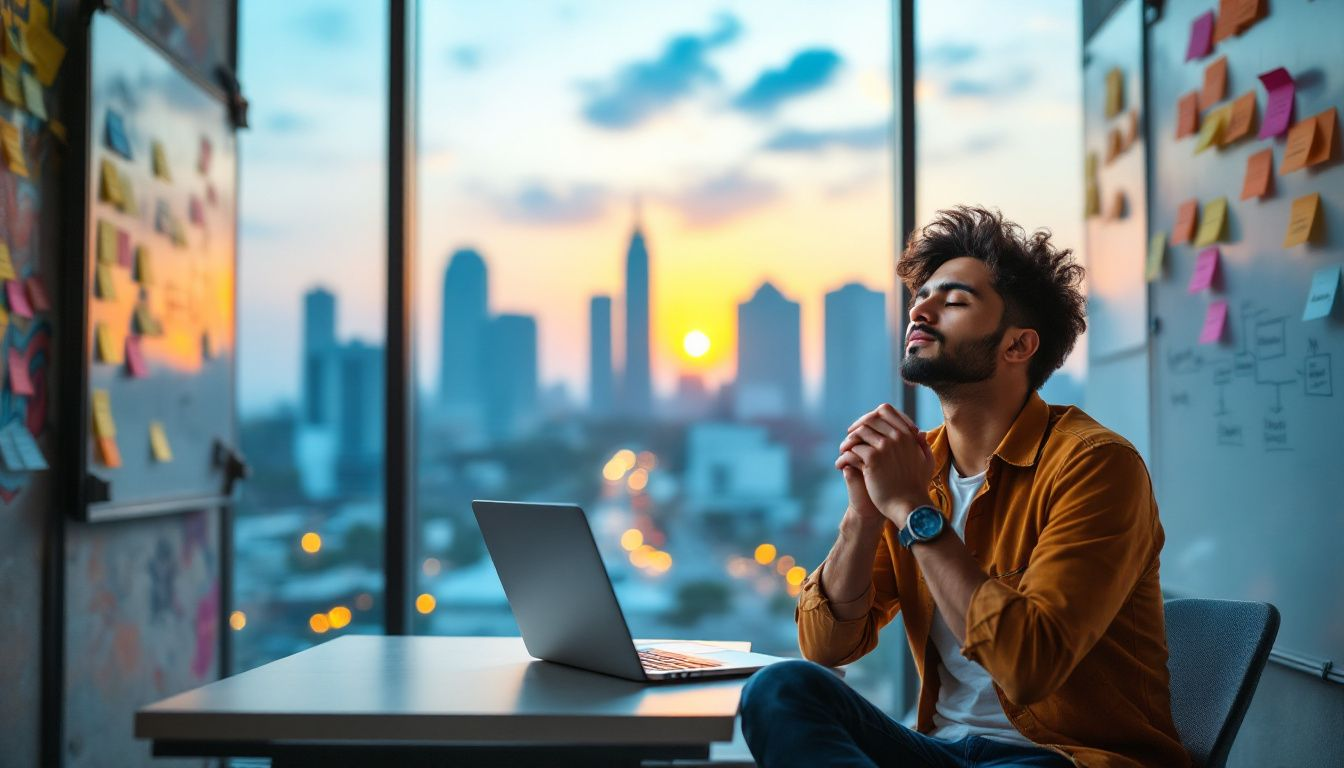 73088b47 01d2 4512 9233 1c8d93232f0b A small business owner brainstorming low investment business ideas in Pune.