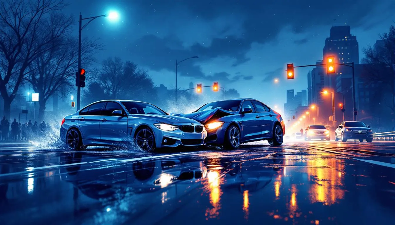 An illustration depicting common causes of car accidents in Loveland.