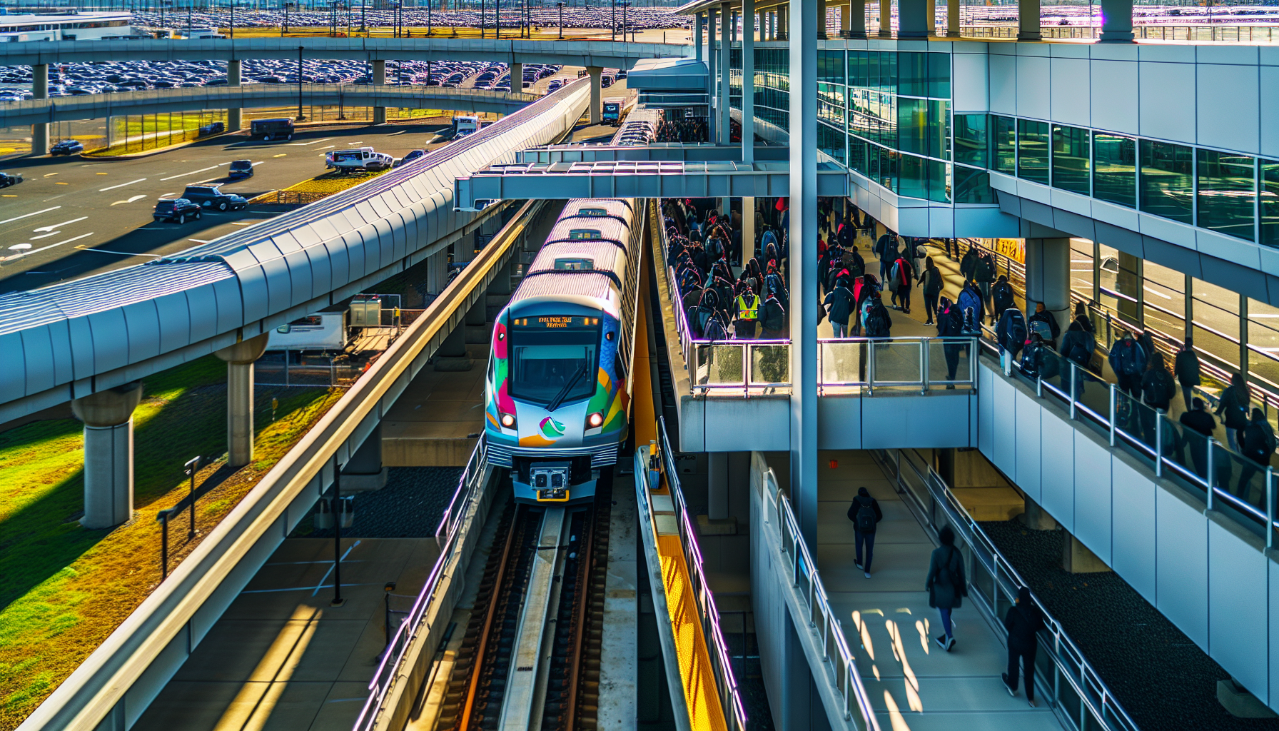 AirTrain Newark's 24-hour service for convenience