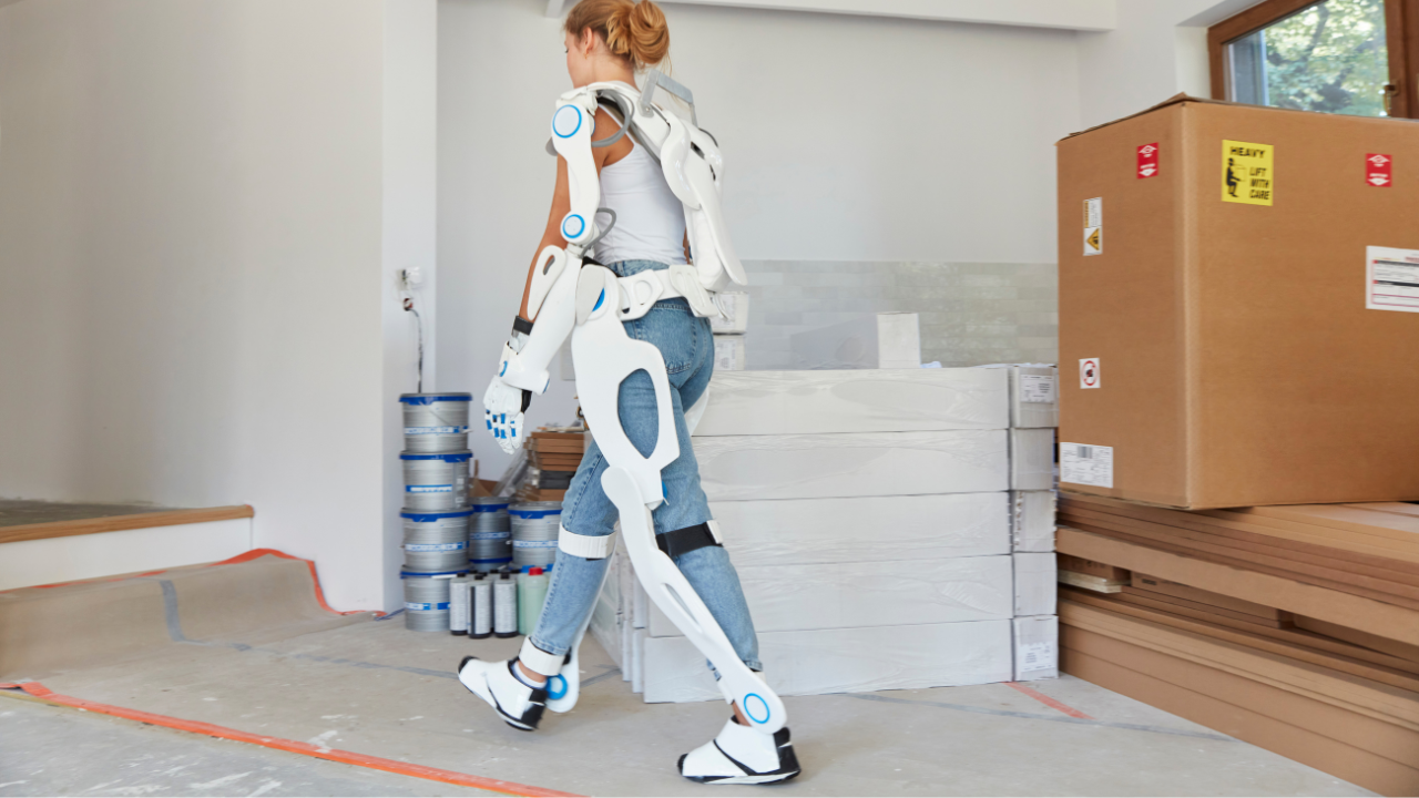 woman walking with Exoskeleton