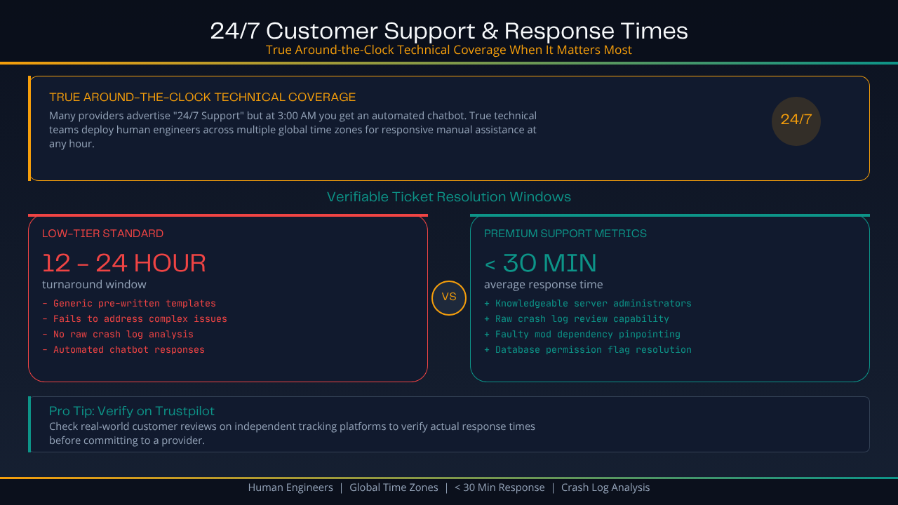 24/7 Customer Support and Response Times