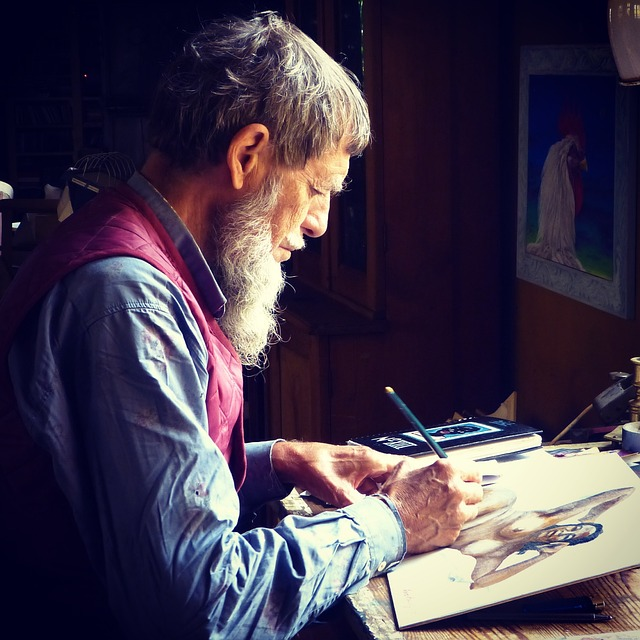 man, artist, drawing