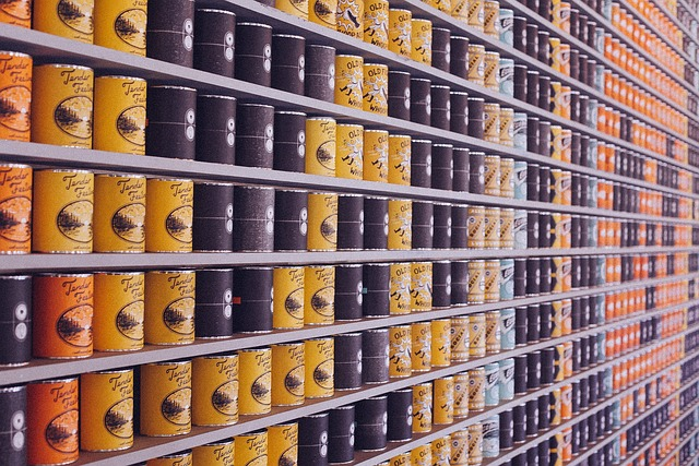canned food, cans, supermarket