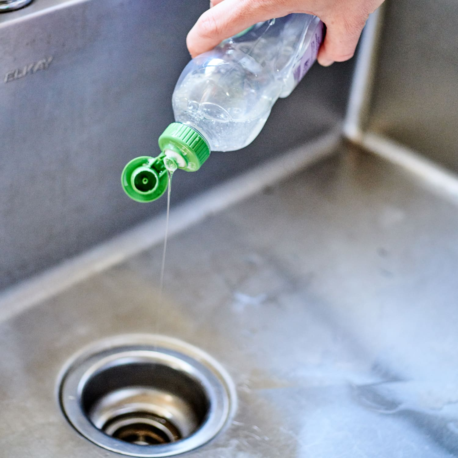 Use dish soap to clean your bathroom sink drain