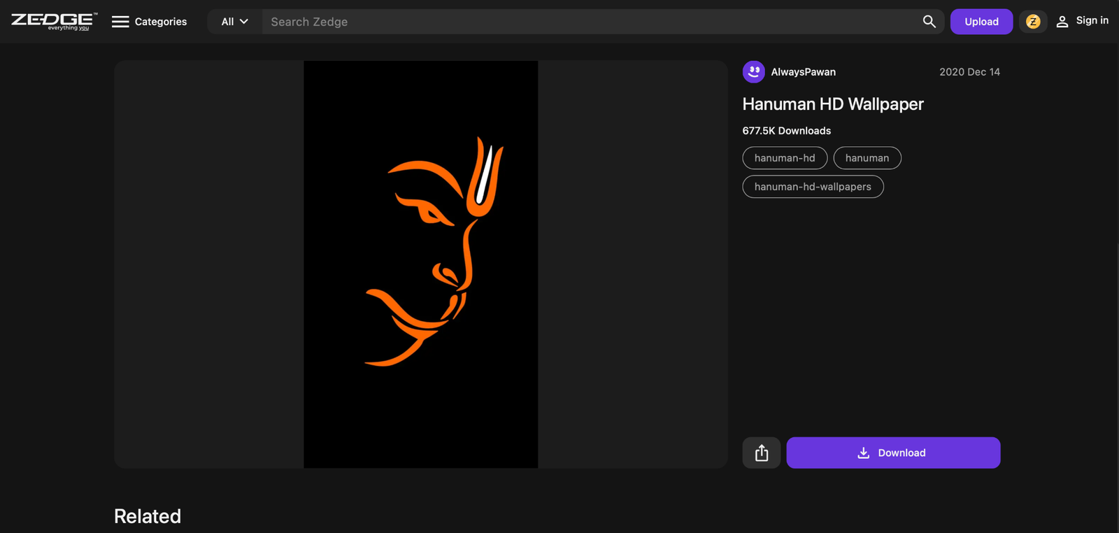 minimalist hanuman wallpaper