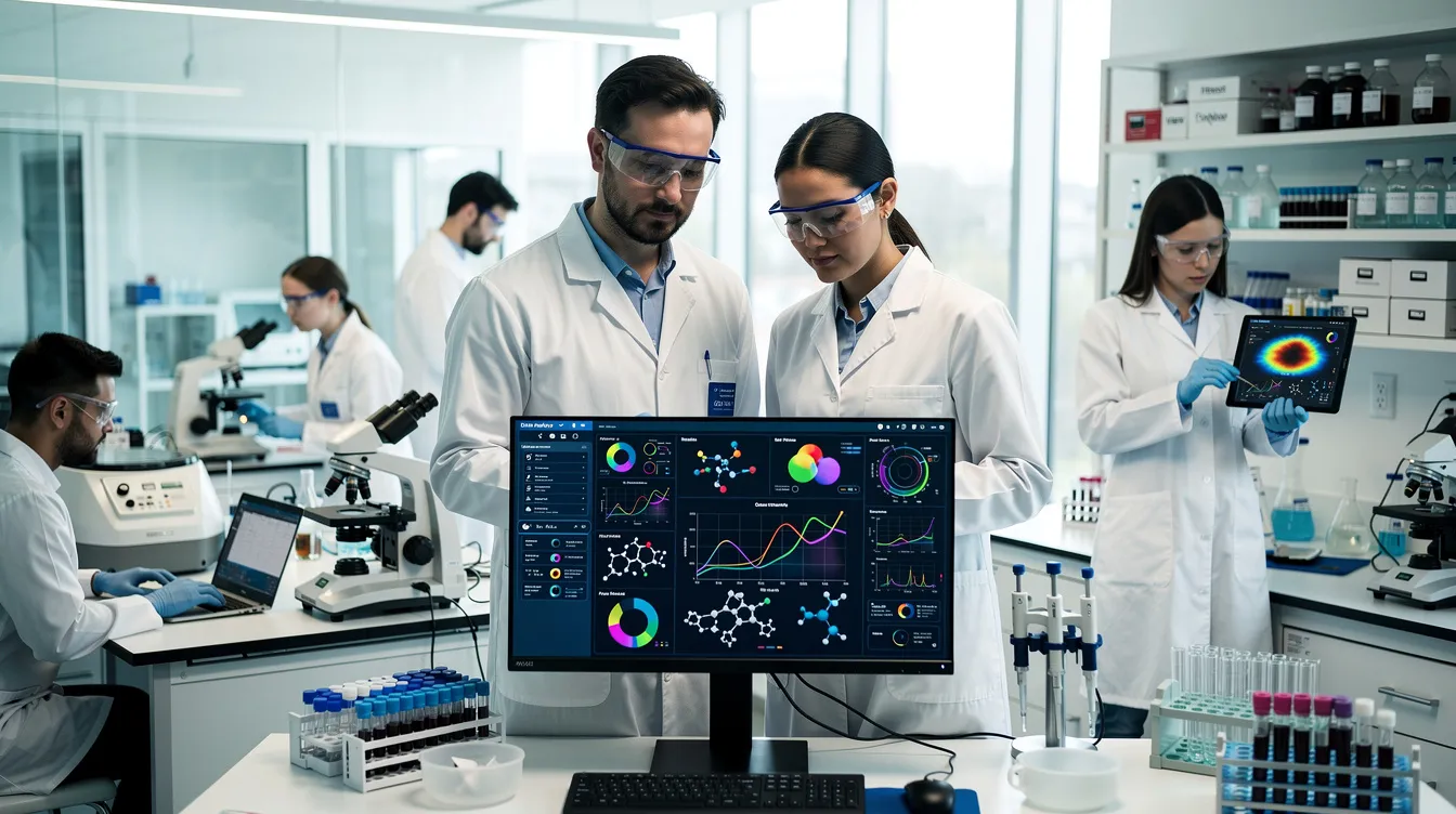 In a modern research laboratory, scientists are analyzing data related to lifespan extension in male and female mice as part of an interventions testing program. The focus is on understanding the effects of various treatments on aging cells, tissue repair, and overall longevity.