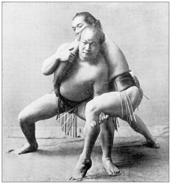 Historical image of two Sumo wrestlers