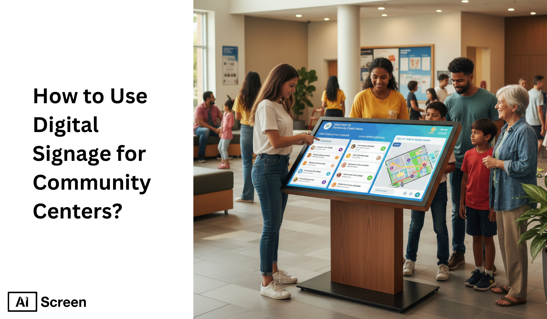 community center digital signage display