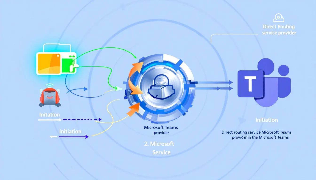 A diagram representing the interaction between a direct routing service provider and Microsoft Teams.