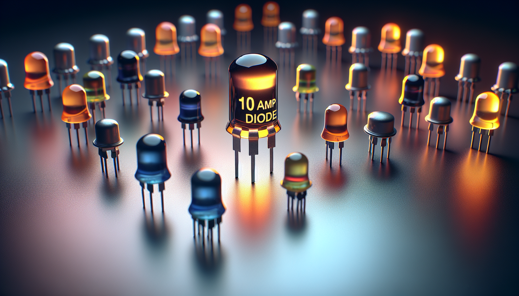 Various types of diodes including 10 Amp diodes