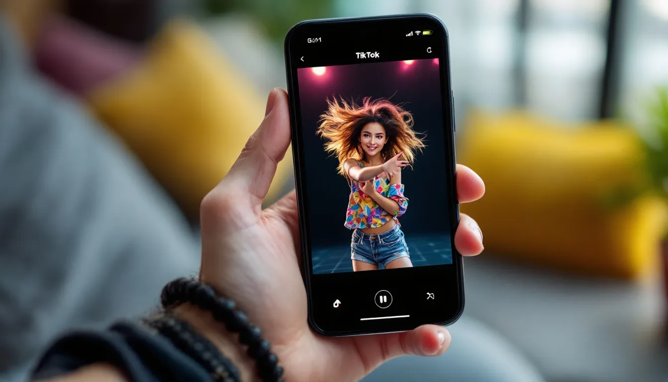 The image shows a mobile phone featuring a vertical video in TikTok's signature ad format, highlighting engaging content related to online gambling. This format is designed for effective promotion of gambling services and drives user engagement through creative video ads.