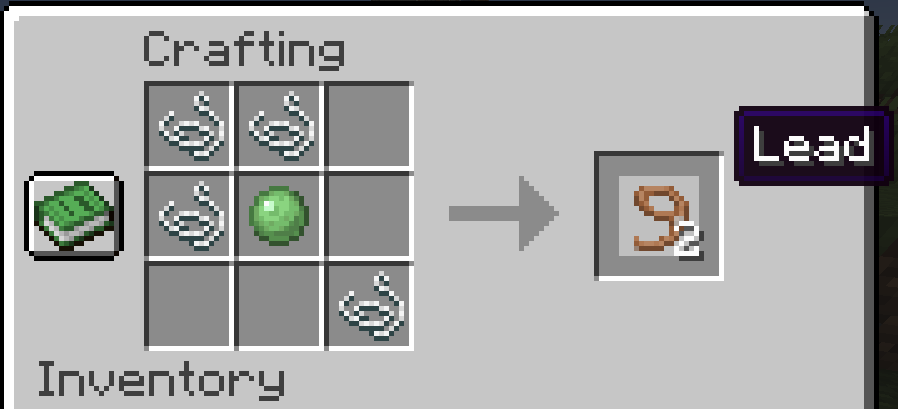 Combine the items like this to craft a Lead.