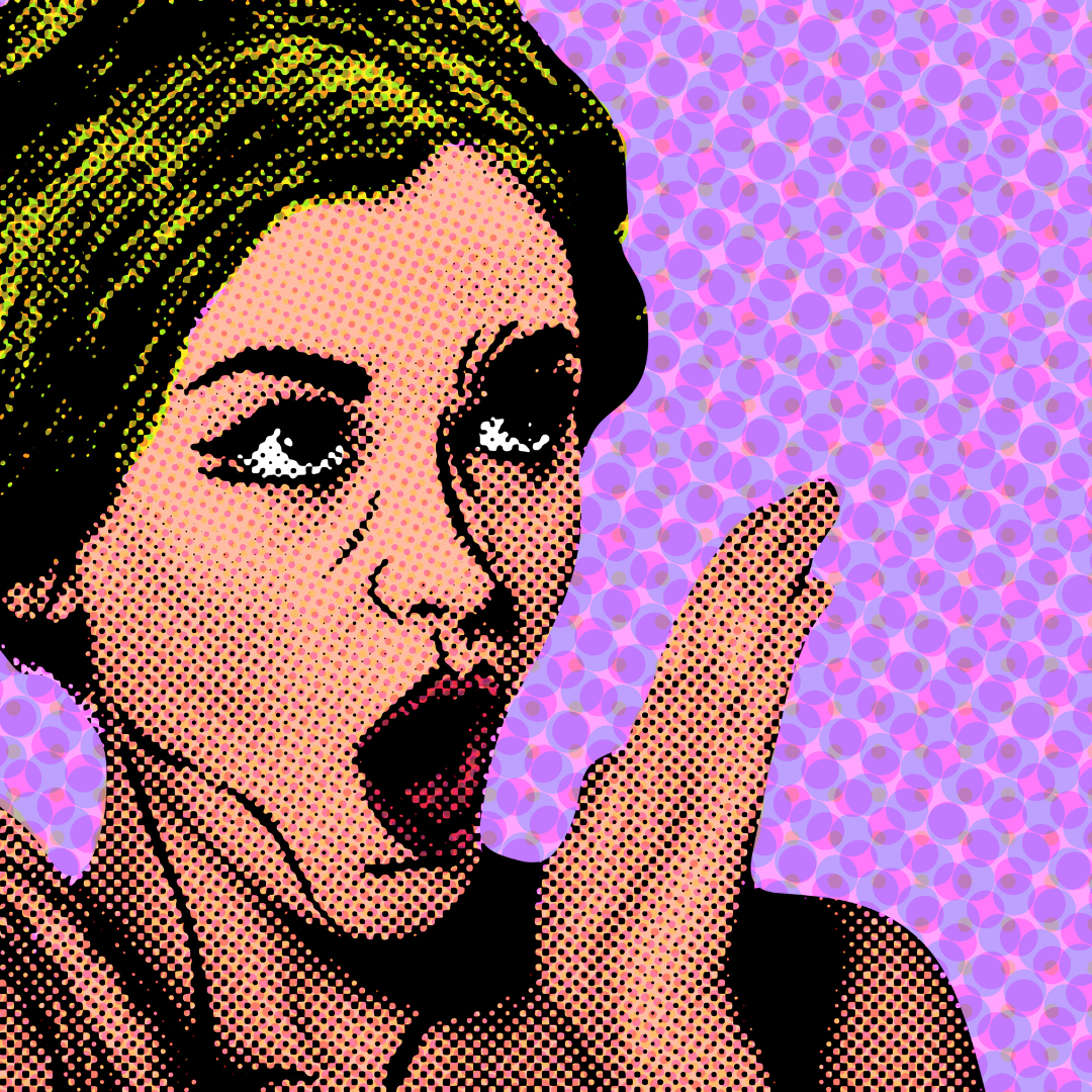 woman in a pop art style painting
