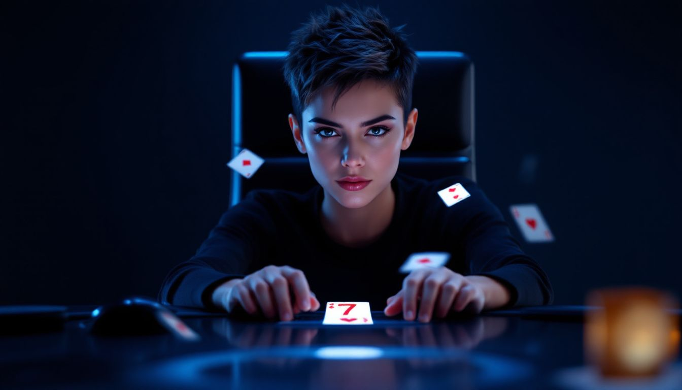 A player engaging in a game of online blackjack.