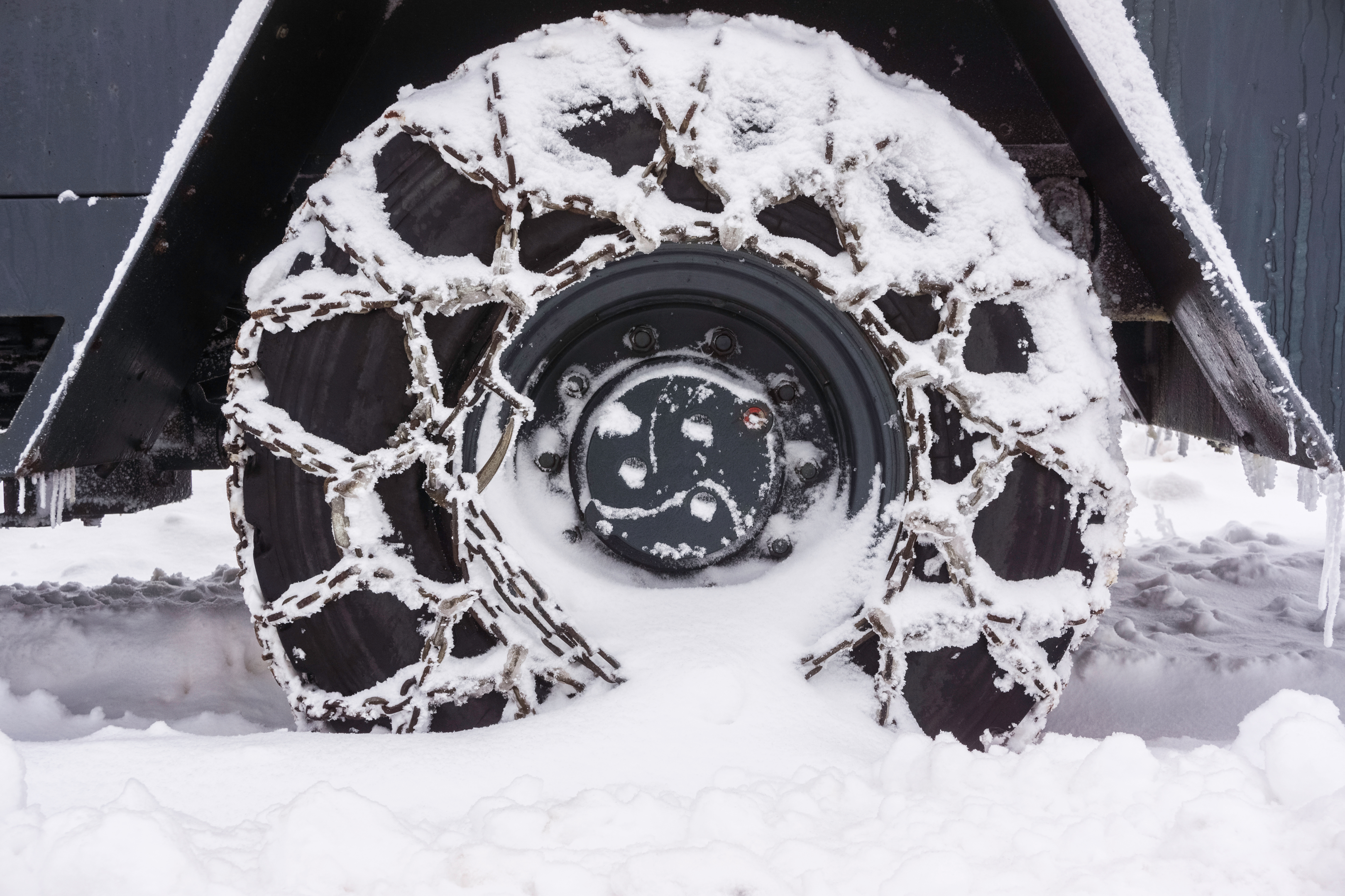Winter Driving Tip: Prepare your snow tires with chains.