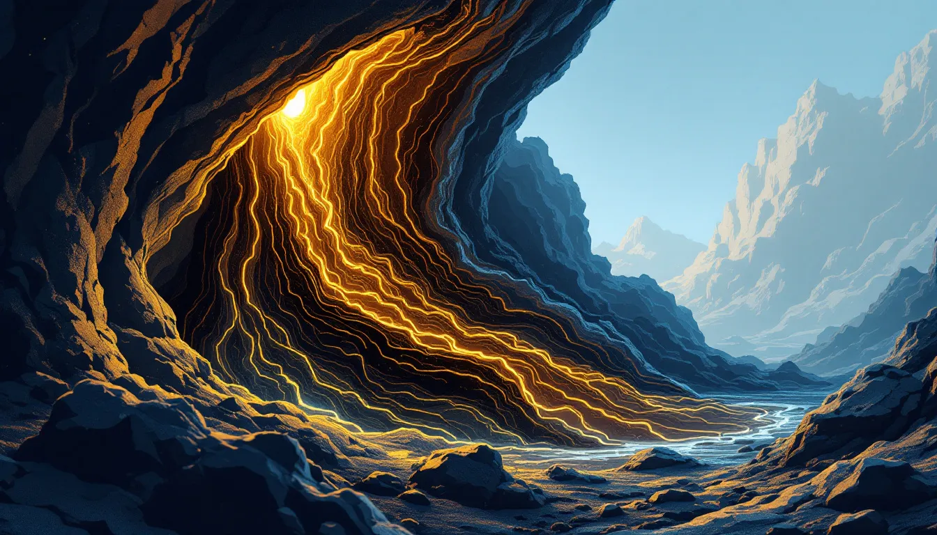 An illustration depicting shilajit in its natural form, highlighting its mineral-rich resin.