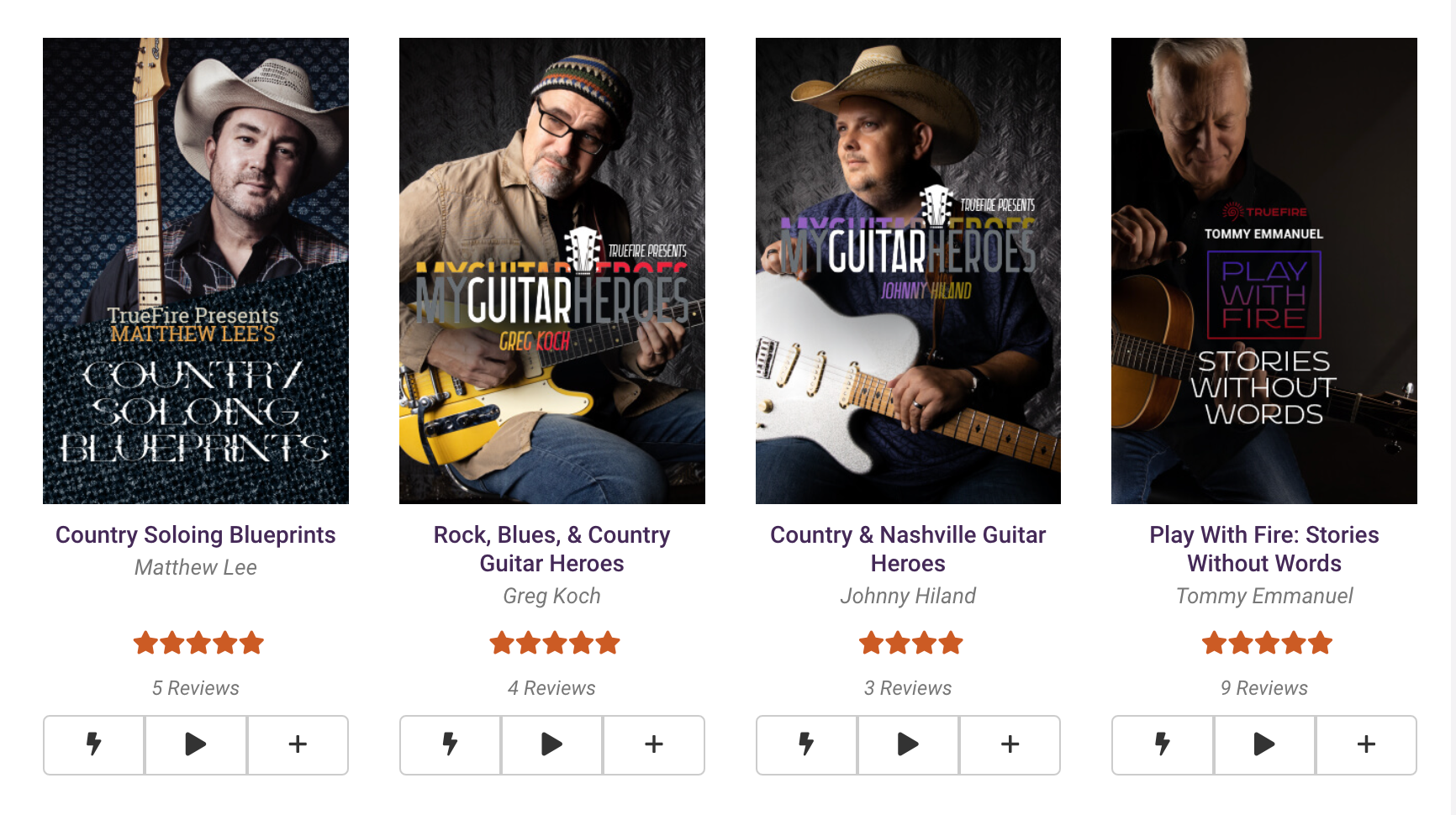 A screenshot from Truefire online guitar lessons.