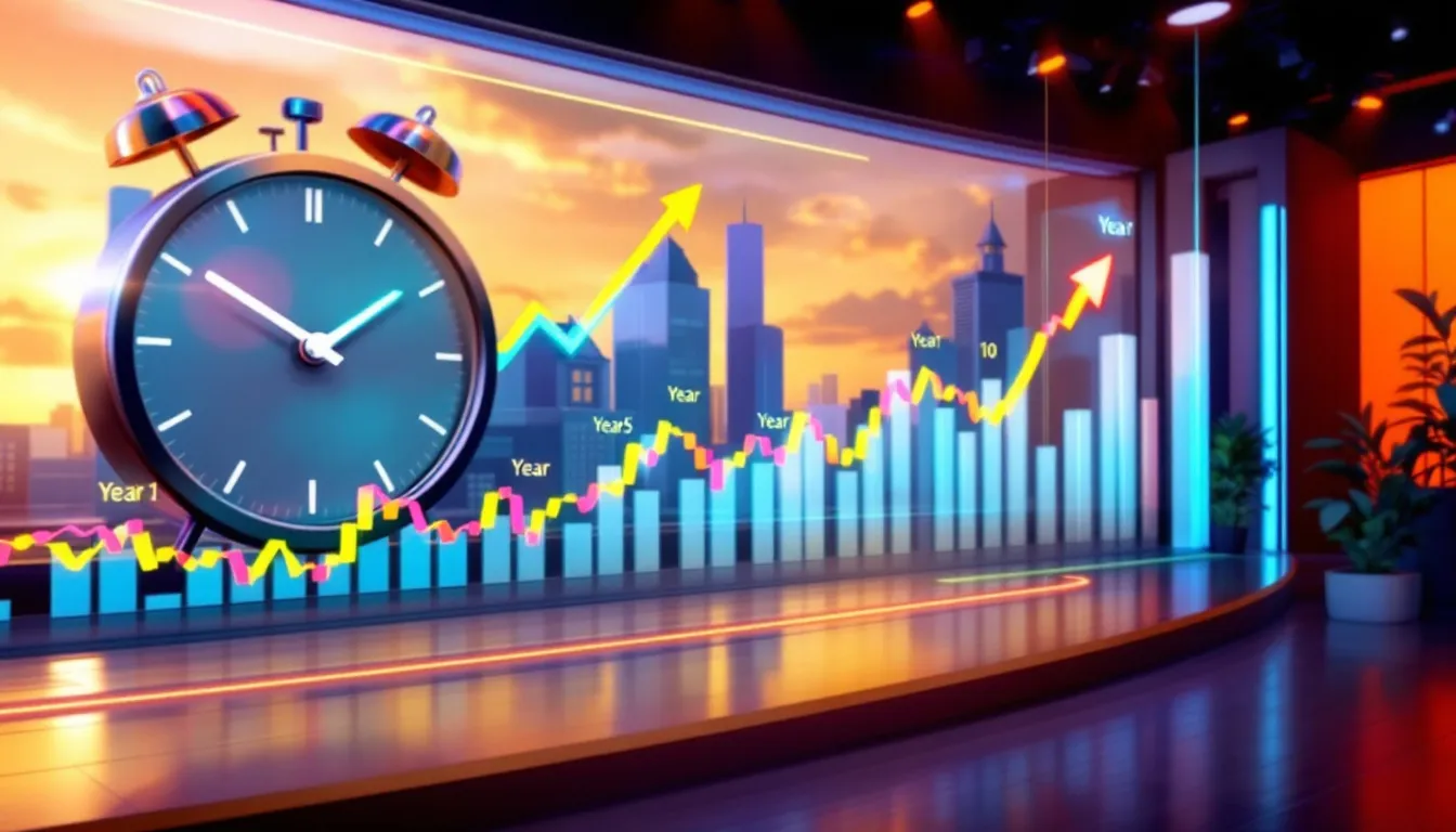 A long-term investment goal timeline with various milestones.