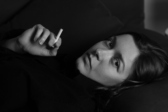 woman, cigarette, smoking, habit