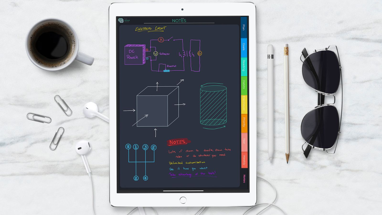 digital planner note taking pages