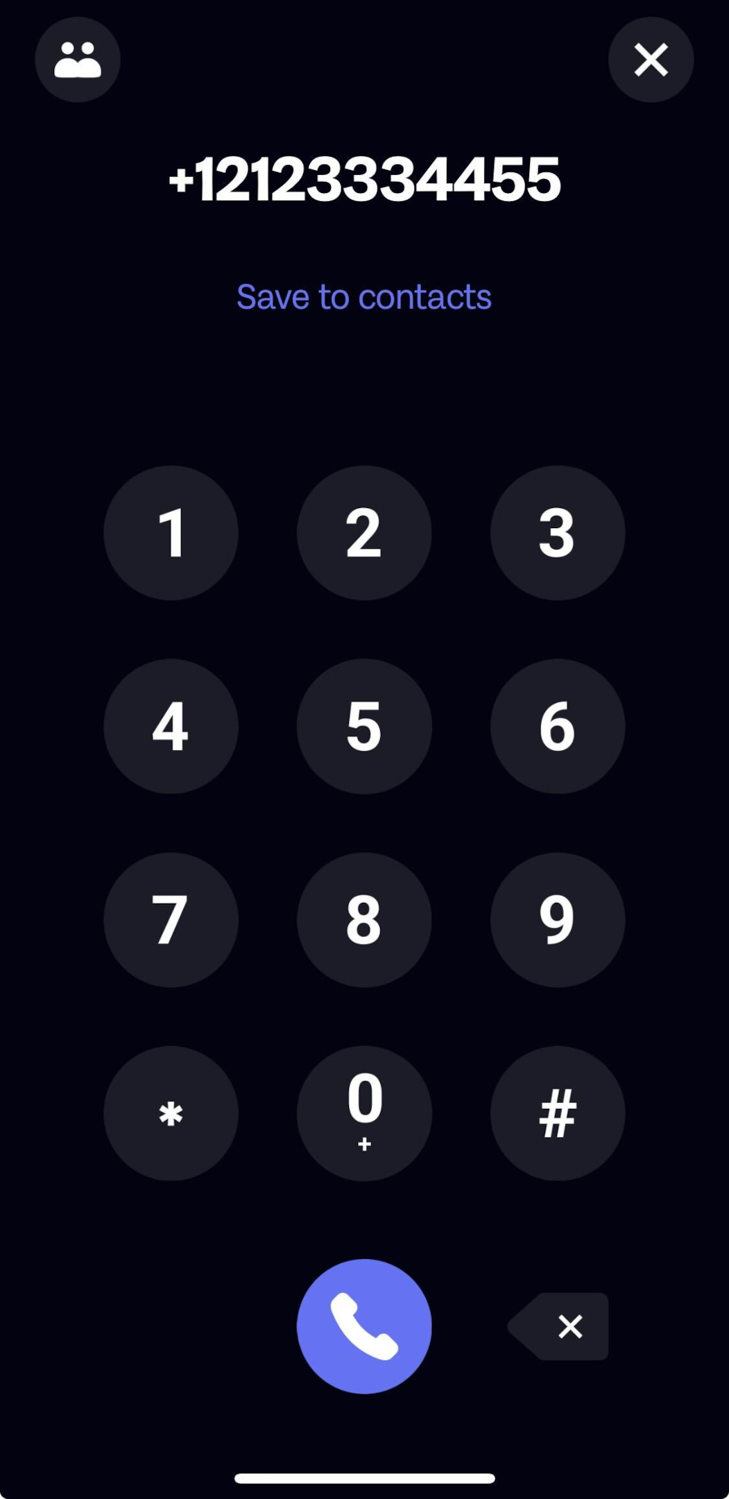 Image showing the process of dialing a phone number on an iPhone without purchasing an eSIM plan or using a primary line for incoming calls