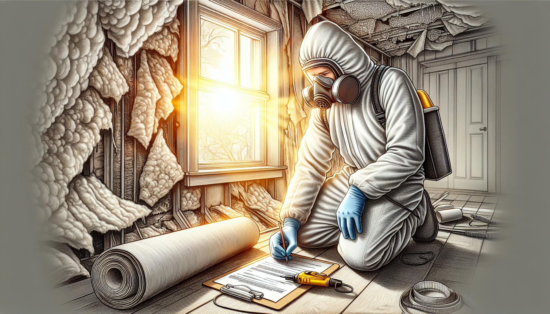 An illustration emphasizing the importance of professional asbestos abatement.