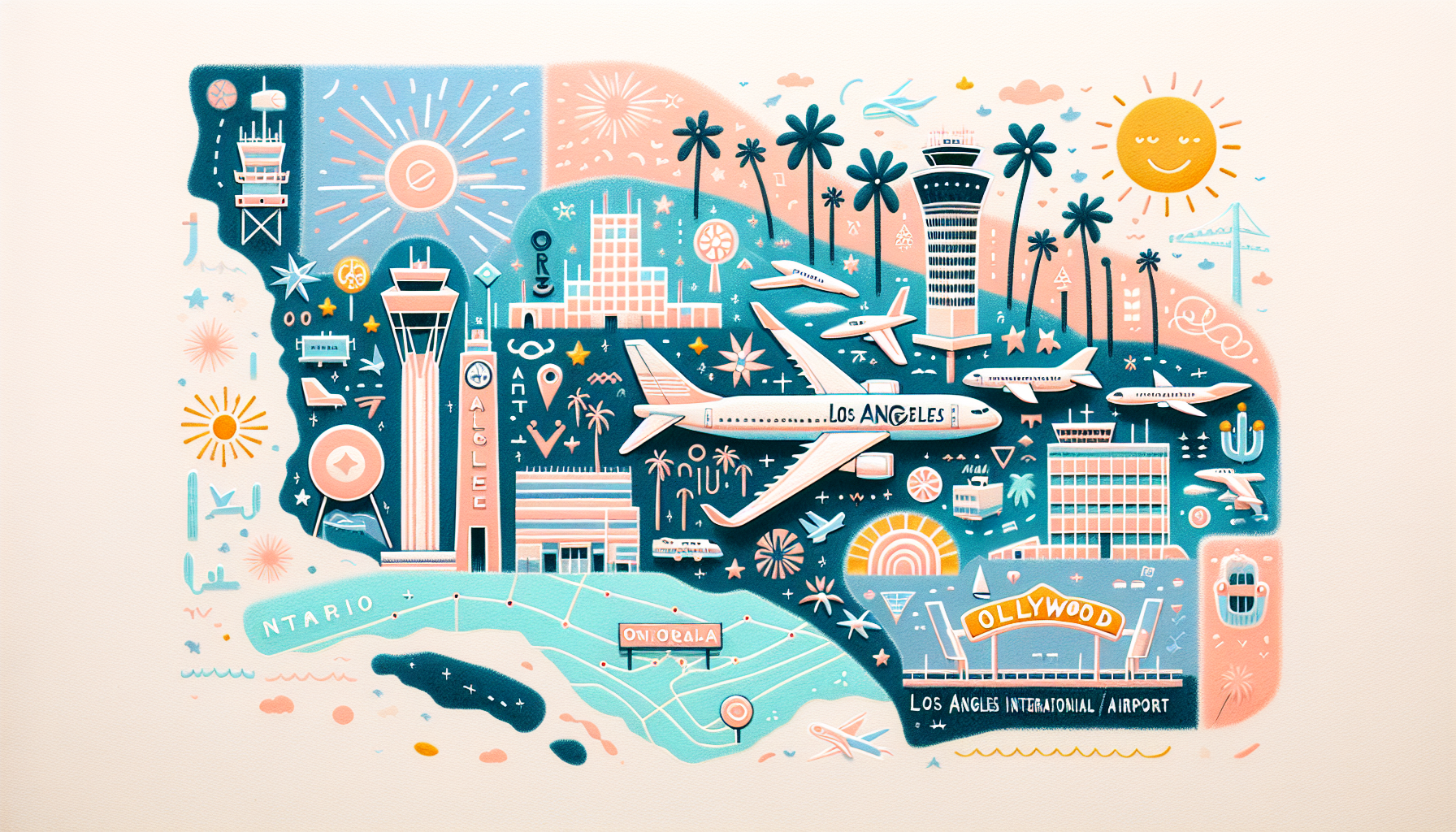 An illustration of alternative airports near Los Angeles.