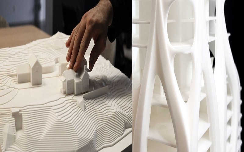 pla 3d printed visual models architectural prototypes surface finish precision