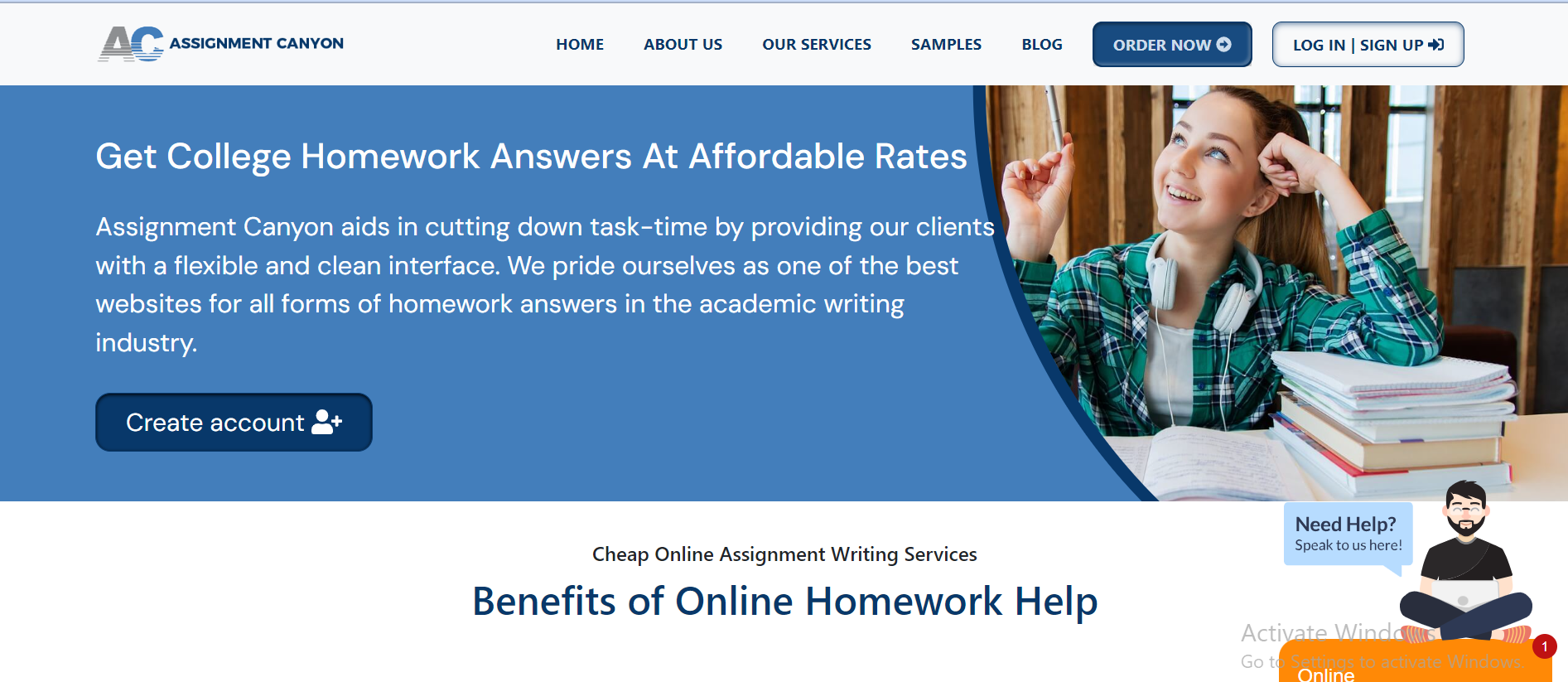 Assignment Canyon Homepage - Access Affordable Academic Writing Services