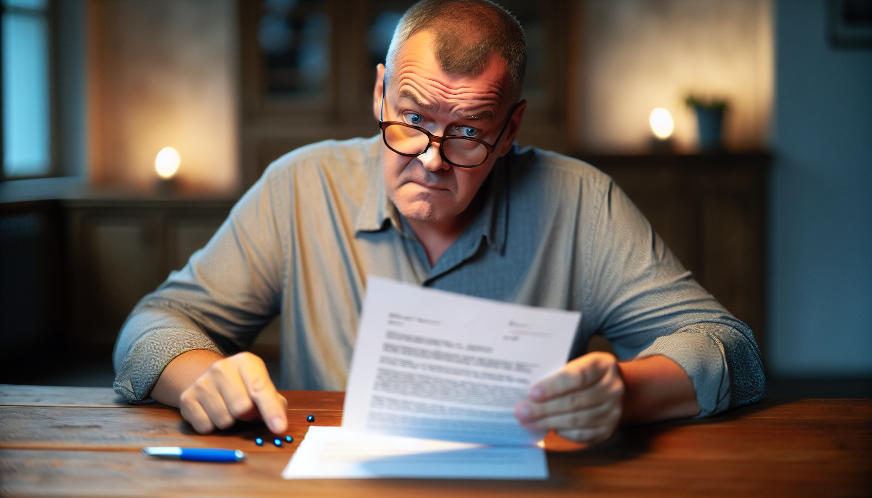 Frustrated person looking at a settlement offer letter