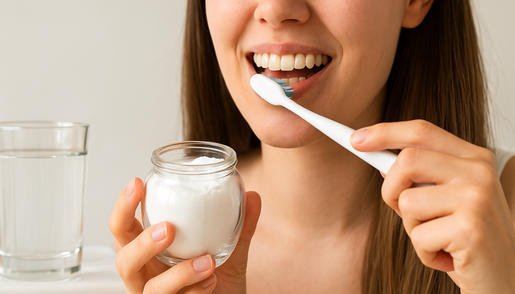 Kvinne smiler mens hun pusser tennene med natron fra glasskrukke for naturlig hvitere tenner. bikarbonat legg i handlekurv ph verdi legg natriumbikarbonat kjøp mer lager produkter hos vann produktet under brukes flere timer gir antall kroppen bruk hjelper ønsker andre dine naturlig ingredienser anmeldelser fungerer forskjellige via gjør produkt artikkelen basert varen