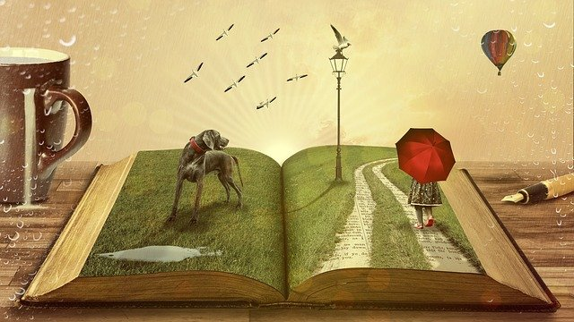book, dog, fairy tales
