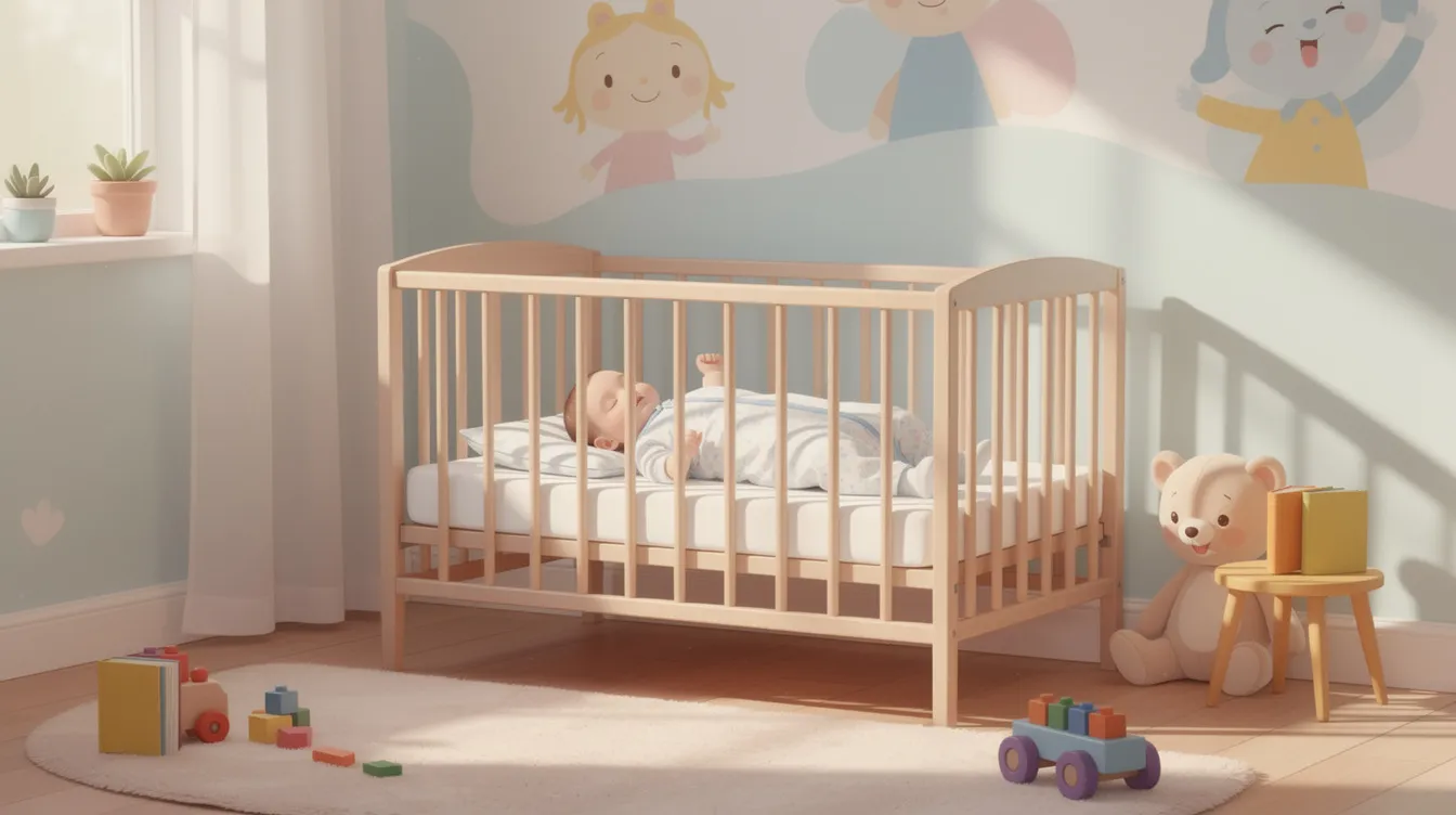 A safe sleeping area for a baby, free of hazards.