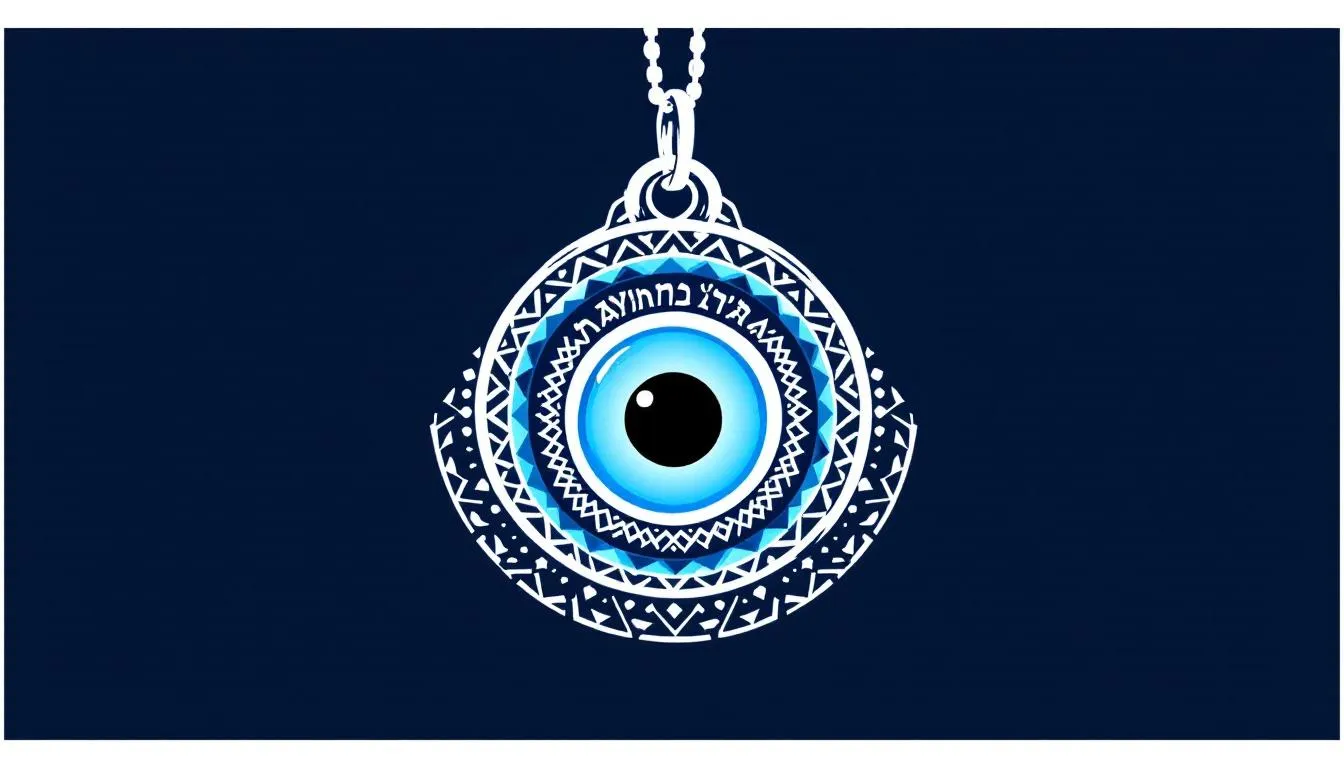The image depicts a collection of protective talismans featuring the eye motif, commonly associated with the evil eye belief found in many cultures, including ancient Greece and the Middle East. These charms, often in blue or green, are believed to ward off bad luck and negative energies, reflecting the power of the evil gaze and the rituals used to protect against malevolent glare and bad intentions.