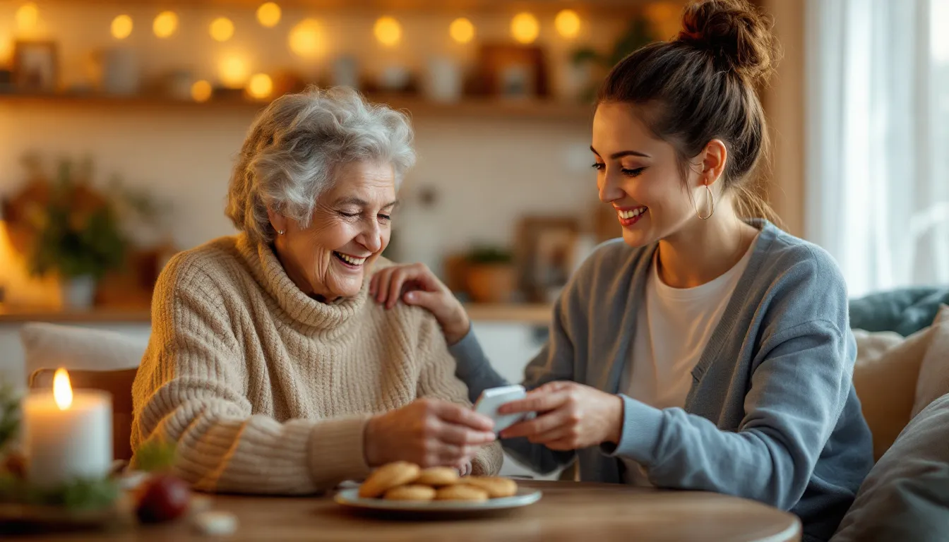 An elderly person receiving personalized care assistance at home, highlighting comprehensive in-home care services.