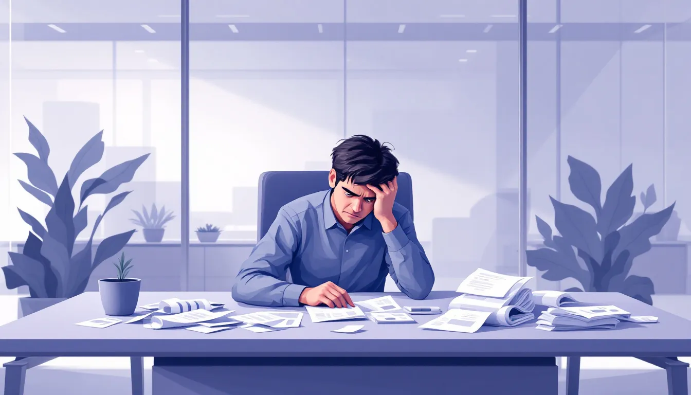 An illustration of a person dealing with creditor harassment, representing the stress of financial trouble.