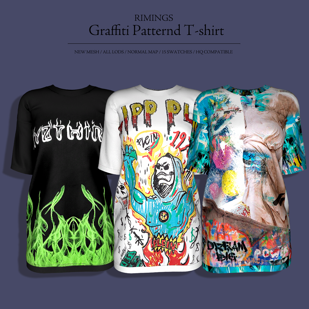 Graffiti Patterned T-Shirt