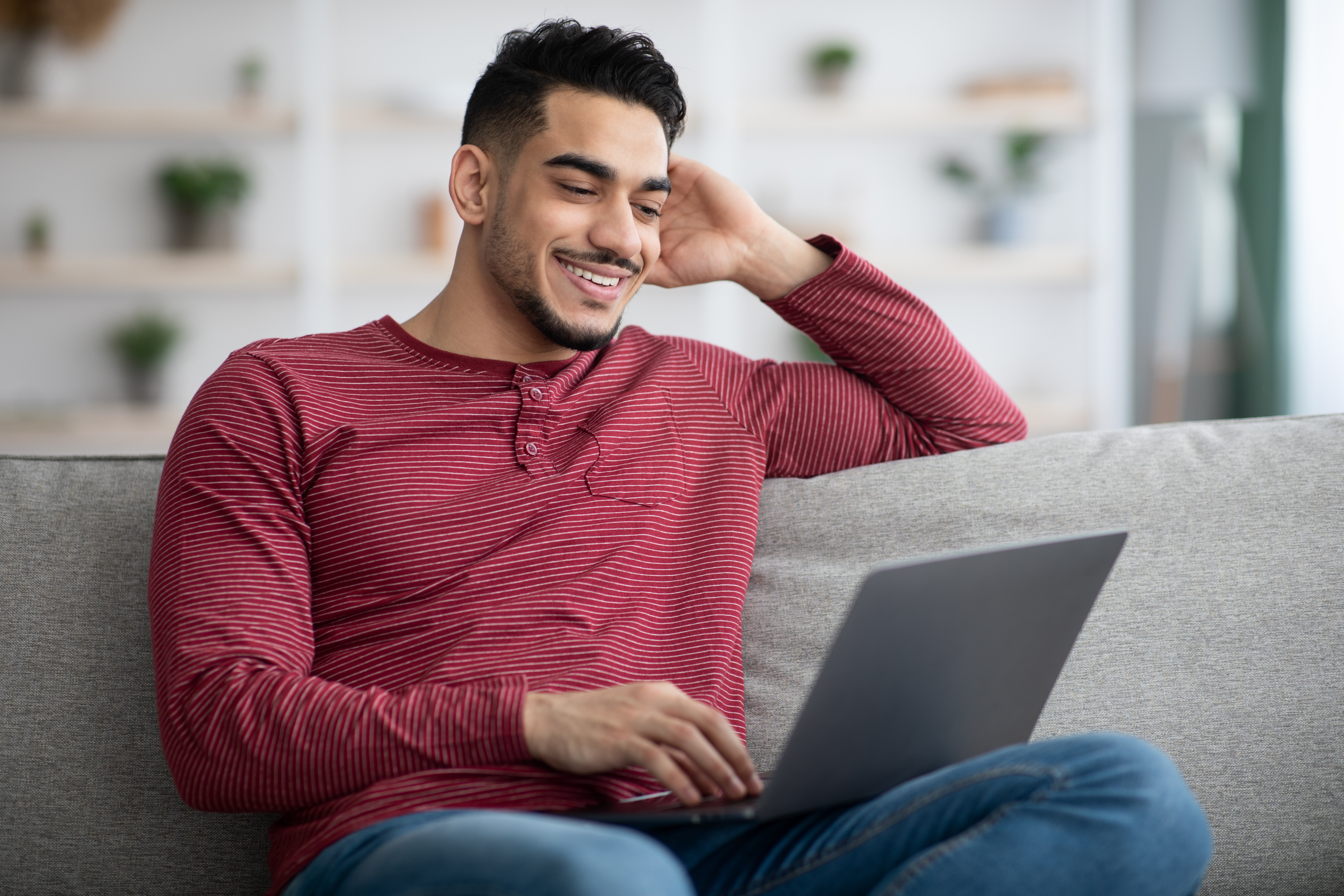 Man using laptop