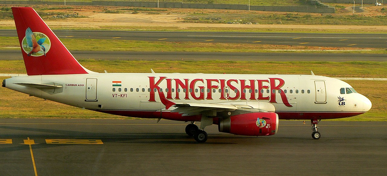 Kingfisher airlines aircraft taxiing.