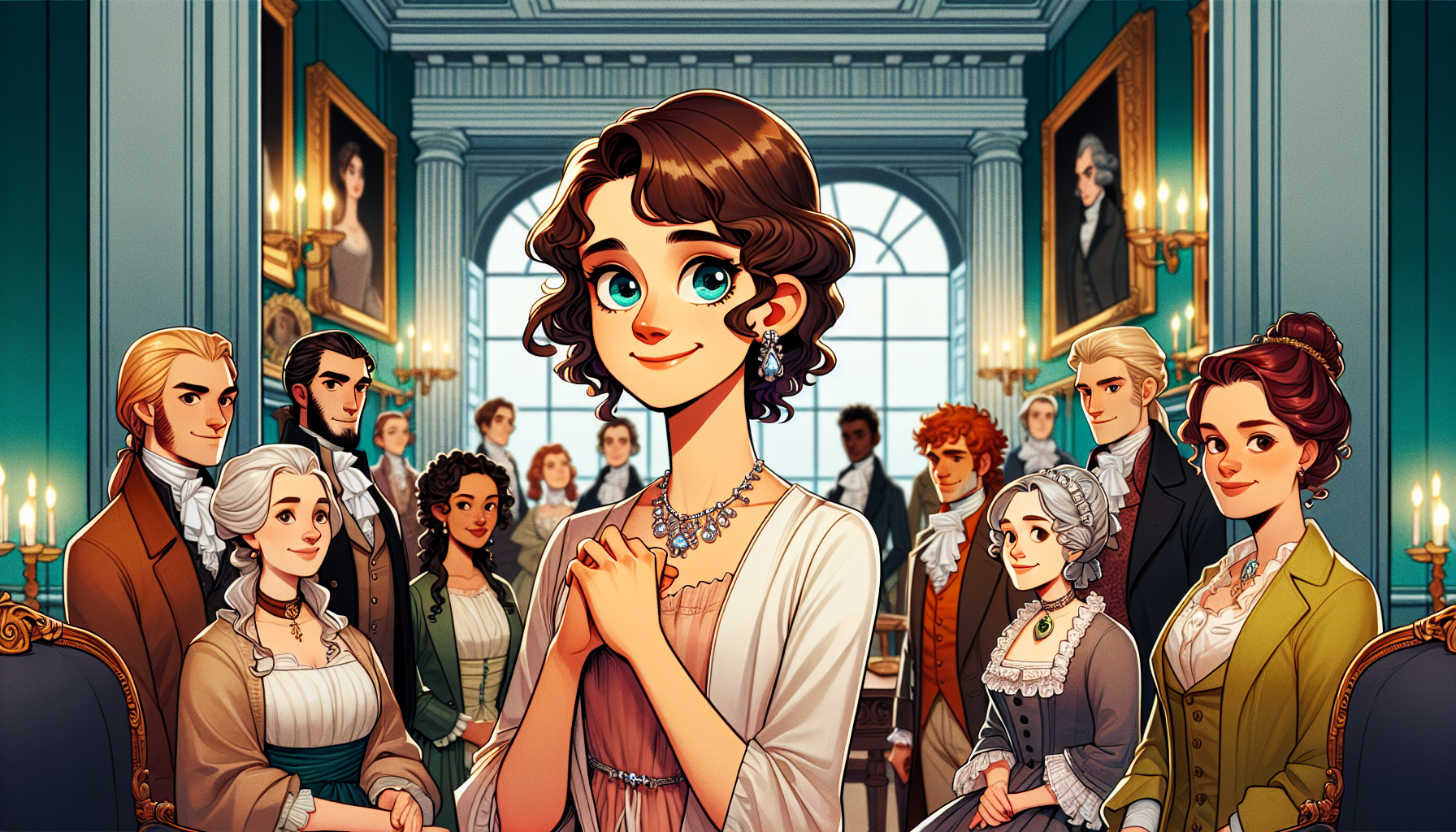 Illustration of Kate Hardcastle cleverly outwitting other characters