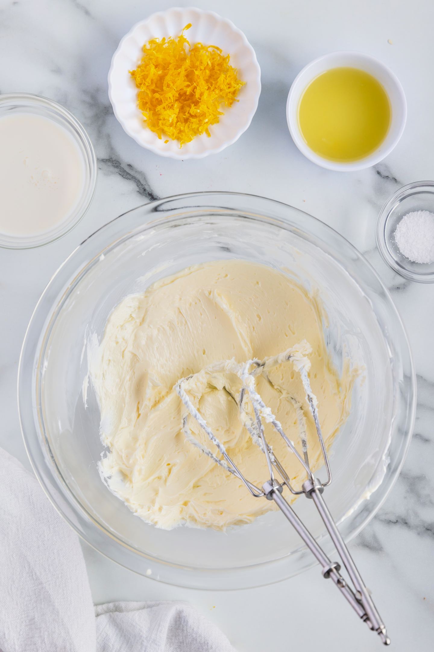 butter thats been beaten in a bowl with a mixer