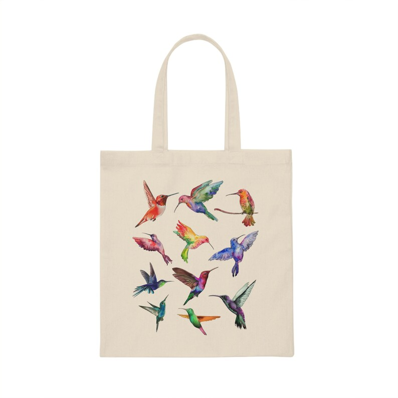 Eco-Friendly Hummingbird Print Tote Bag  with its gorgeous design is a beautiful addition to a hummingbird lover's collection.