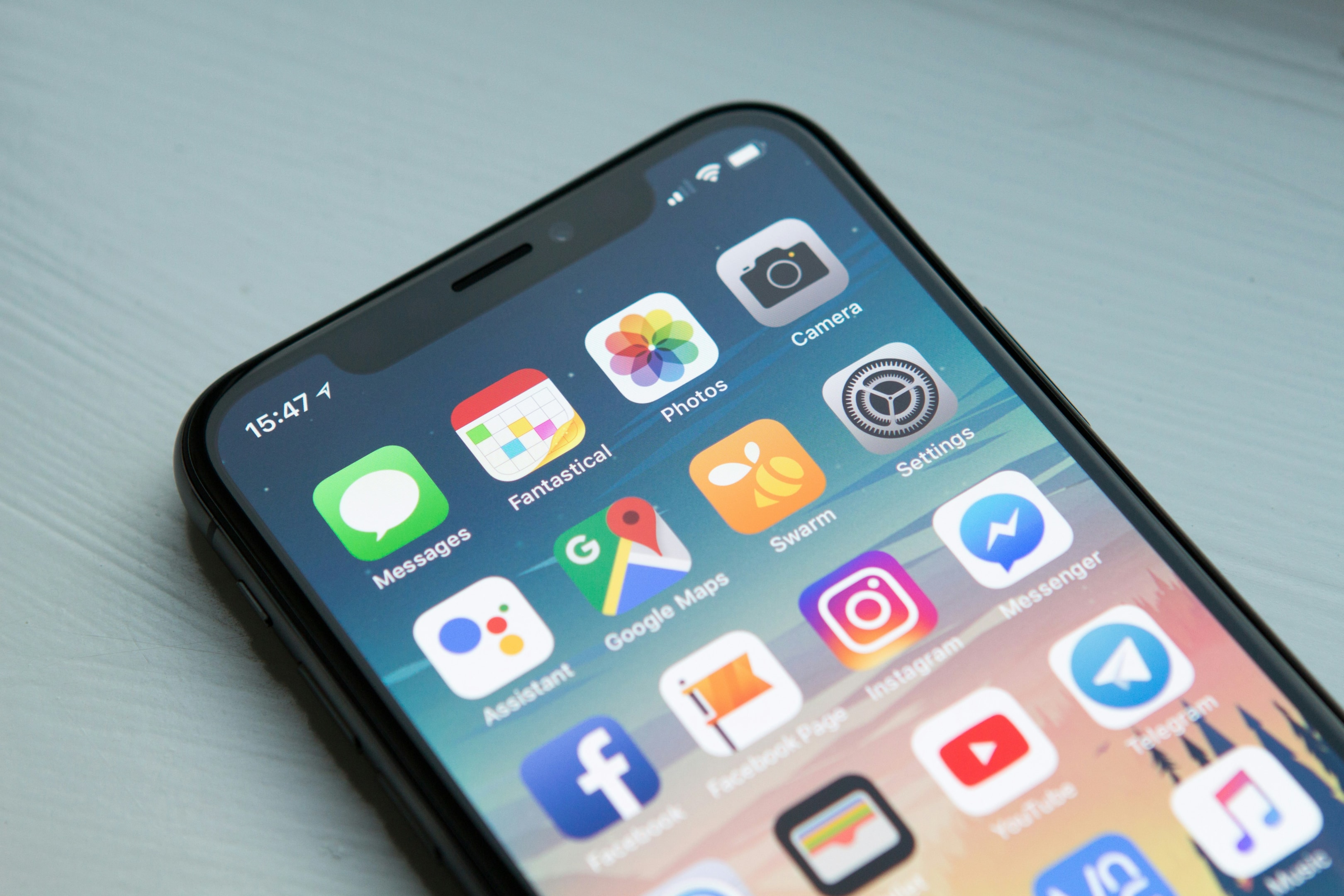 Smartphone open to messages.